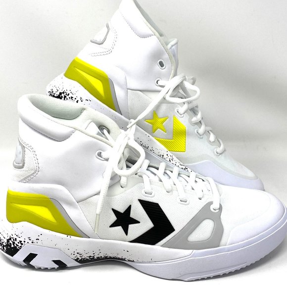 Converse G4 Hi Top White Black Lemon Venom Mesh Leather Sneakers Women's 169512C - Picture 1 of 8